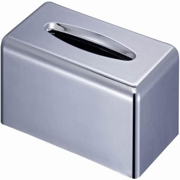 Rektangulær Kleenex Serviett Holder Flat Serviett Dispenser for Baderomsbenker (Krom Sølv)