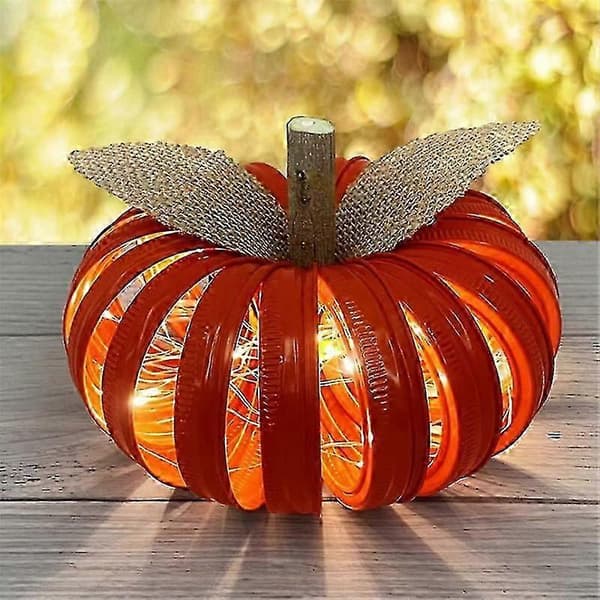 Gresskarlykt Jack-o'-lantern dekorasjon kreativ høst Halloween lysende gresskar gold