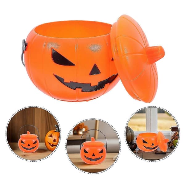 Håndholdt Halloween-gresskarbøtte med lysfunksjon