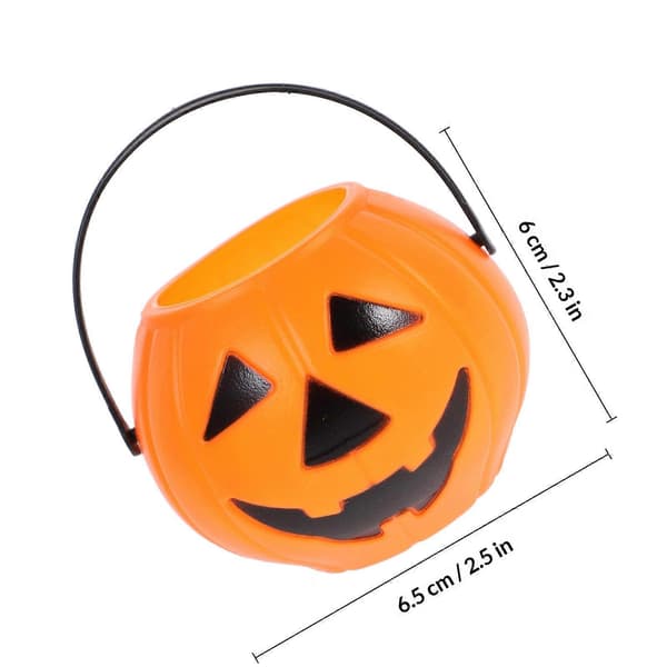 Assorterte farger gresskarbøtte godteribøtte for Halloween knask eller knep 12 stk