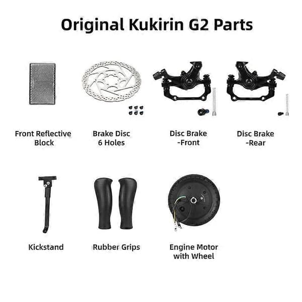 Kukirin G2 Scooter Gas Switch Bagskærm Skivebremse Reservedele Rubber Grips