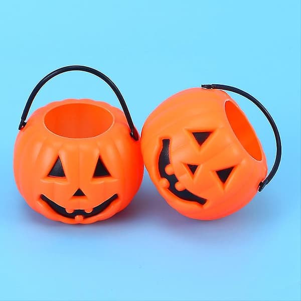 12 stk. gresskarbøtter til Halloween-dekorasjon