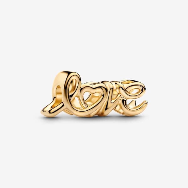 Pandora - Handskriven Kärleksberlock - 14k guldplätering