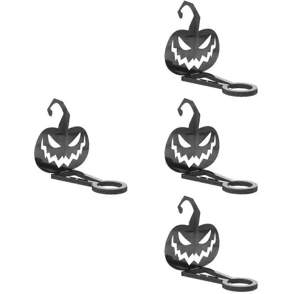 Halloween lysestake i rustfritt stål, svart, for borddekorasjon, 4 stk.