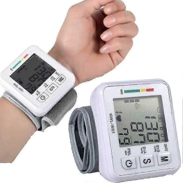 Blodtrycksmätare, med justerbart armband och LCD-skärm