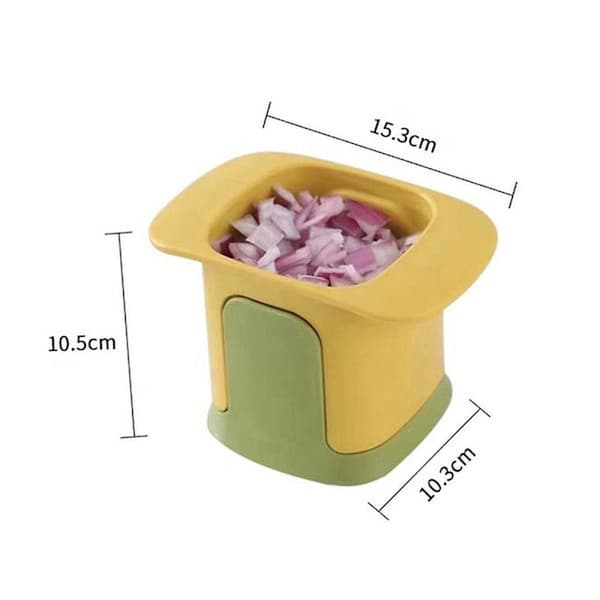 Handtrycks Multifunktionell Grönsaksskärare Lök Potatis Rädisa Tärning Gul