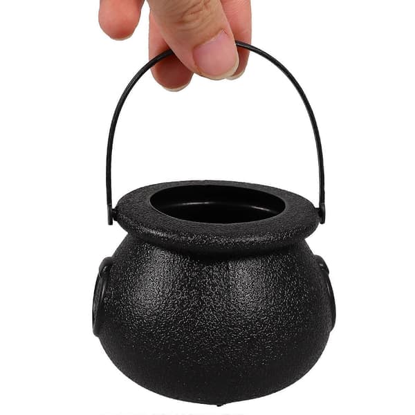 Halloween godteribøtte mini dekorative gryter for oppbevaring 10 stk svart ABS