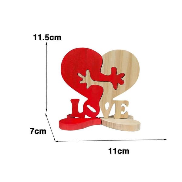 Trehjerte Ornament Kjærlighetsbrev Valentinsdag Dekorasjon