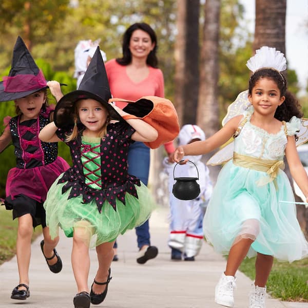 Halloween godteribøtte mini dekorative gryter for oppbevaring 10 stk svart ABS