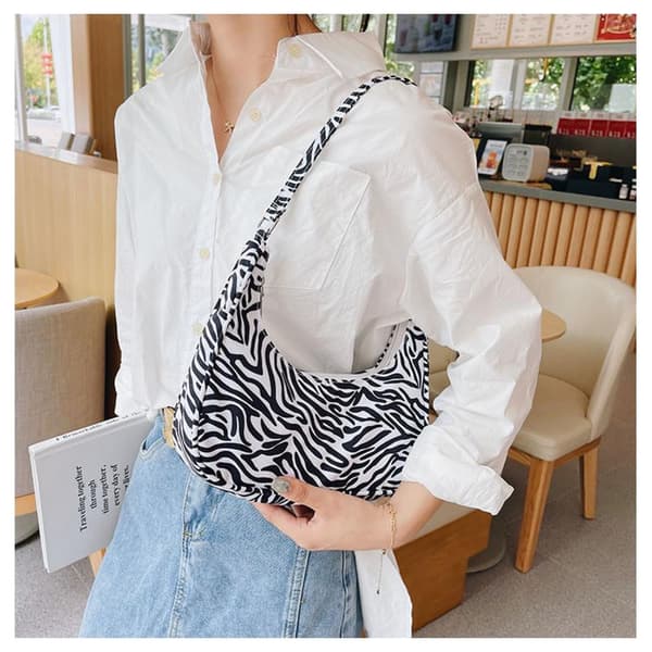 ##/Skulderveske, trendy armhuleveske, sebramønster##/