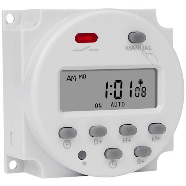 220V LCD Digital Timer 1 Sekunds Intervall Veckovis Programmerbar Tidsrelä CN101S