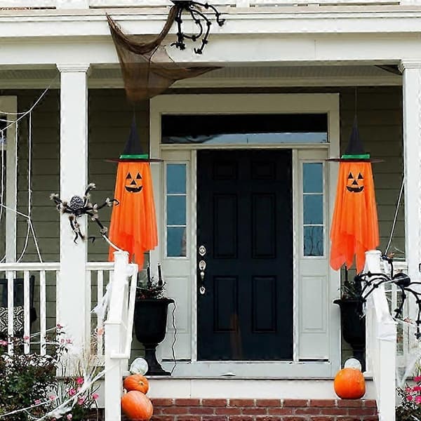 Sød Halloween Spøgelse Hængende Spøgelsespynt Heksehat Træophæng til Fest B