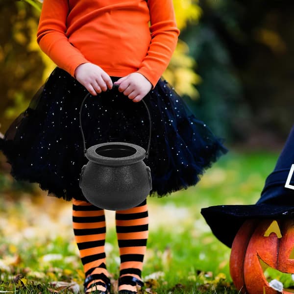 Halloween heksegryte rund godteriskål for barn 2 stk