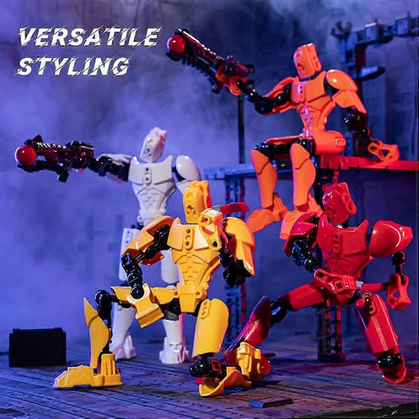 3D-printet T13 actionfigur med leddede ledd, kongeblå dekorasjoner for robotactionfigurer D 5pcs