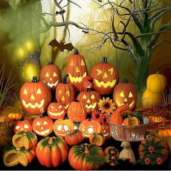 Halloween græskardekorationer med lys, søde Halloween græskarlanterner til hjemmet (stil 2)