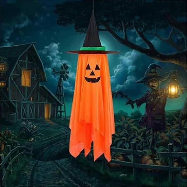 Söt Halloween Spöke Hängande Spökprydnad Häxhatt Trädhängande för Fest B
