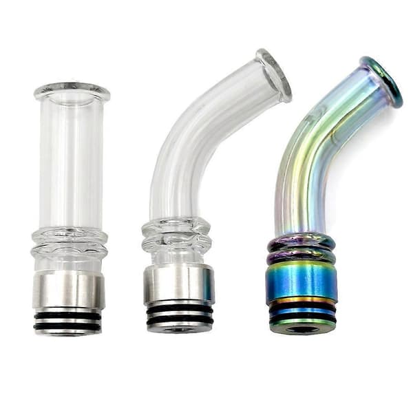 810 Long Nozzle with Glass Drip Tip, DIY Accessory for 510 Thread Kayfun Lite Plus TFV8 510 Straight Clear