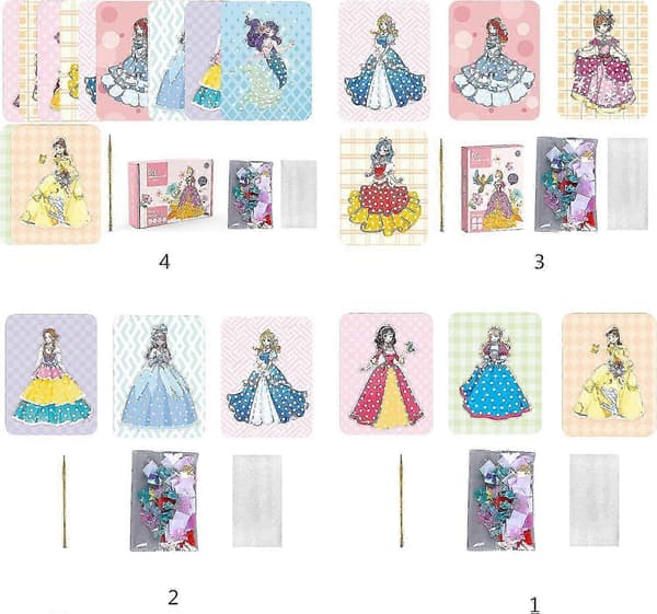 Prinsesse Udklædningslegetøj Tilpasselig Farvematchning Kjole Design Sæt Komplet Sæt HheJ2