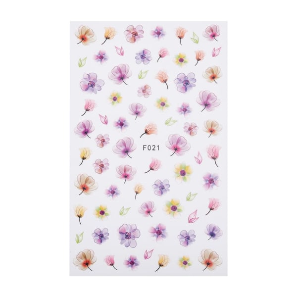 2 stora ark nagelstickers fjäril blomma