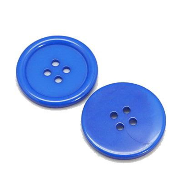 40 blåa knappar  runda 13 mm 4 hål