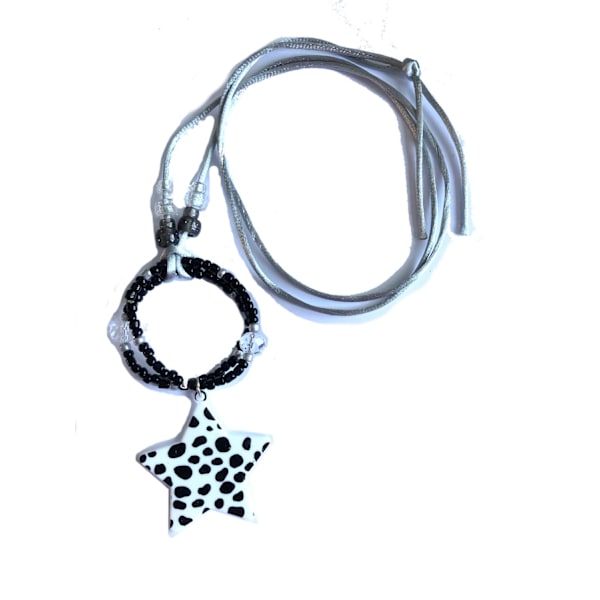 prickig star hänge knyt halsband snöre silver