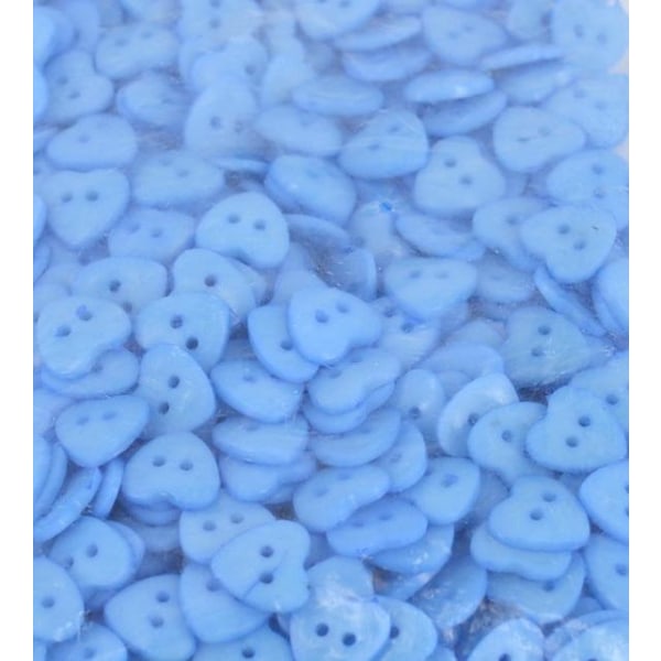 50 blå hjärtan akryl knappar