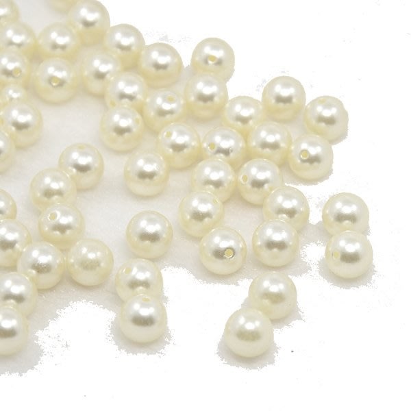 190 ängelhuvud pärlor 6 mm ivory akryl