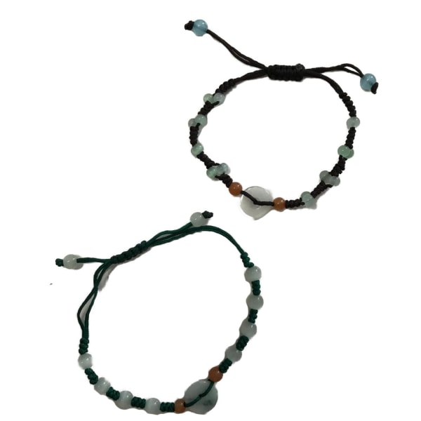2 mode trendiga armband handgjort jade