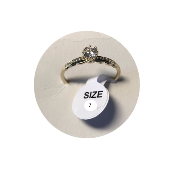17 mm enstens ring i sterling silver GP CZ