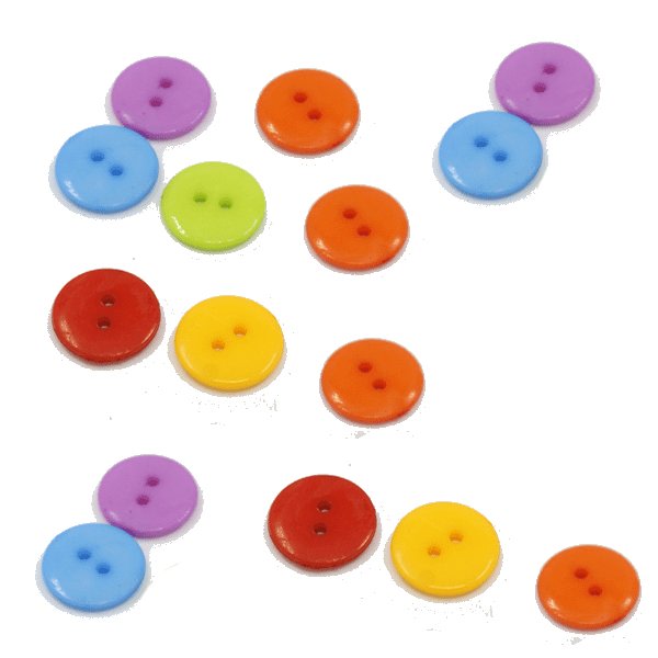 80 knappar i godisfärg 12 mm