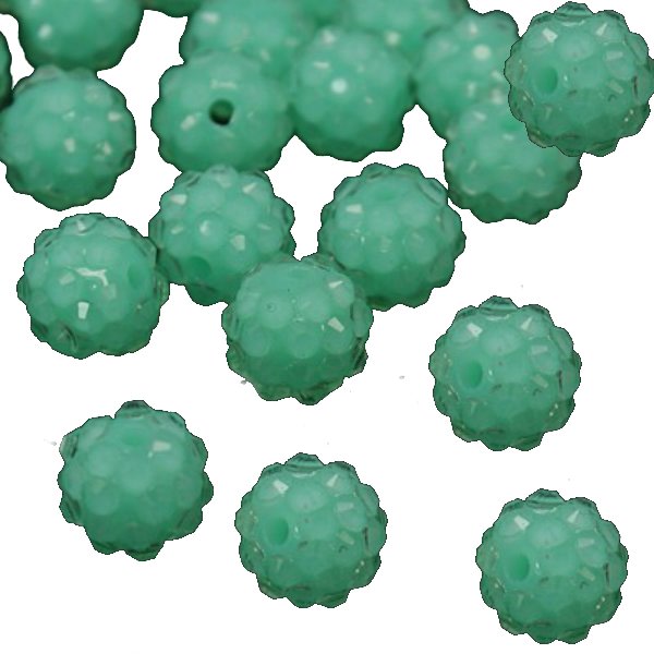 turkos gröna disco pärlor resin 33 st