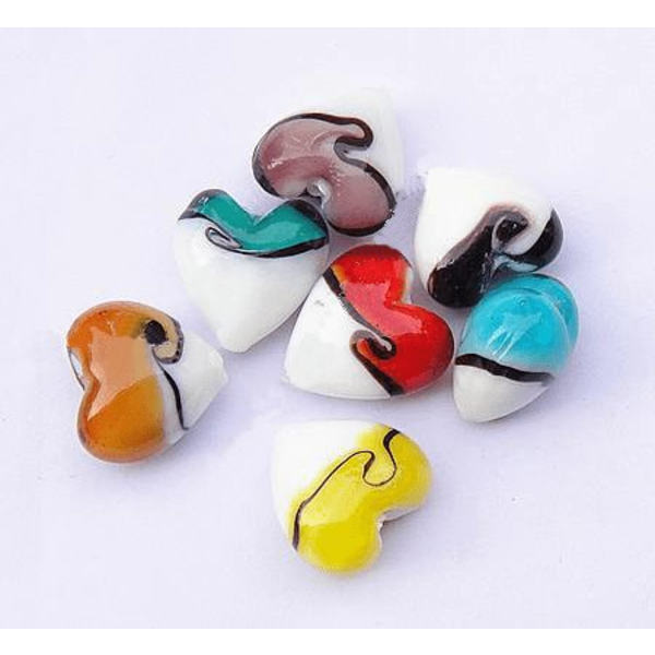 30 lampwork hjärtan