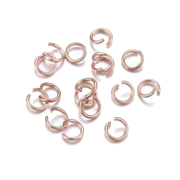 endast 3 mm ringöglor öppen i rose och stål