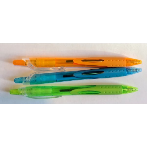 3 pack färgglada bläckpennor