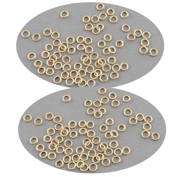 400 guldfärg pärlor ringöglor öppenbar 6 mm