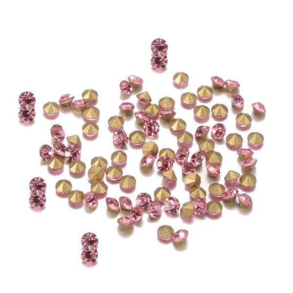 2x2 mm diamantform strass 105 st rosa
