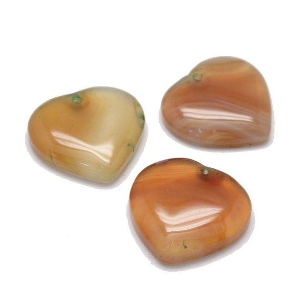 2 st söta naturell agate hjärtan