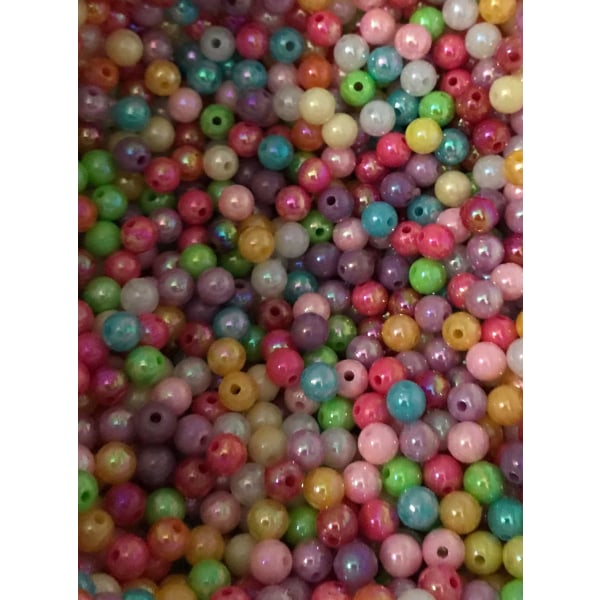 6 mm akryl pärlor flerfärg 200 st