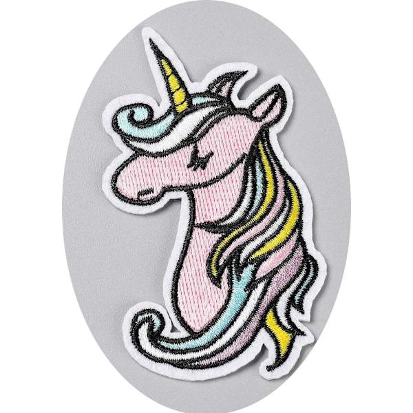 2 tygmärken unicorn sy på stryka på