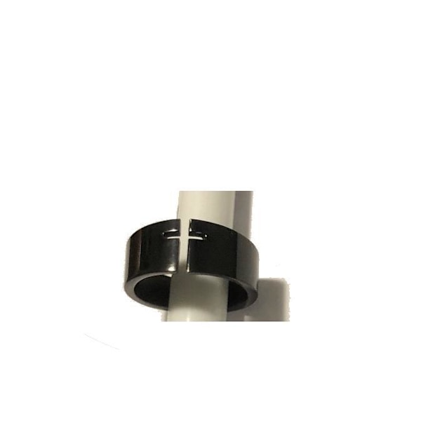 titan ring size 12 hålig kors 10 mm Svart