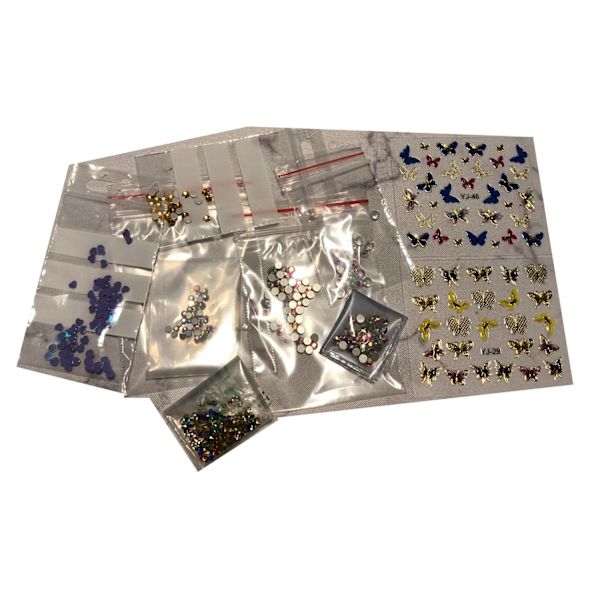 nageldekorationer olika sorter kit nagelparty