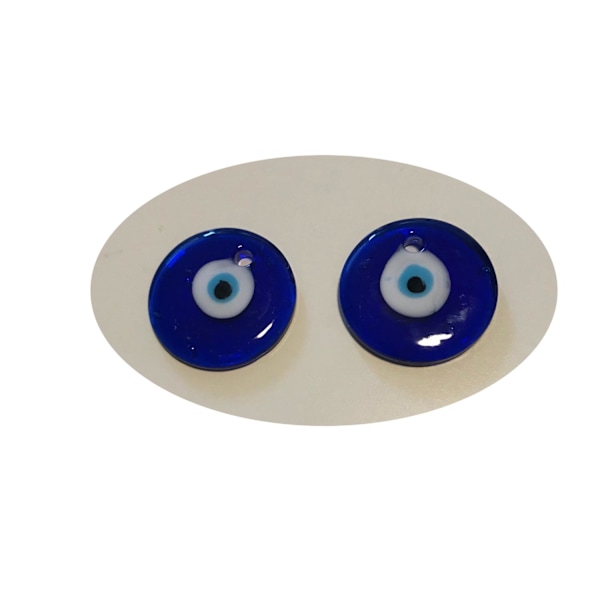 2 lampwork hängen berlocker evil eye runda