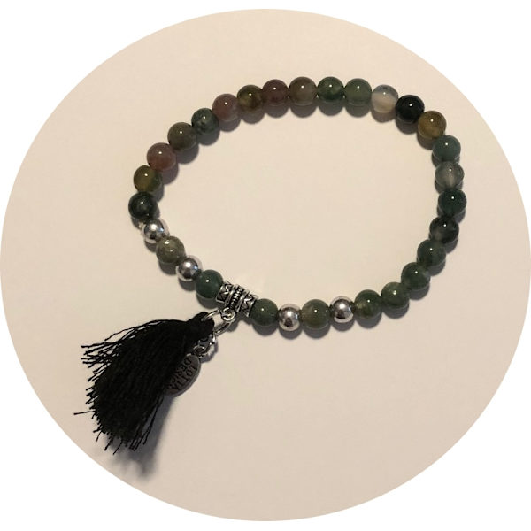 elastisk 1 ädelsten armband söt tofs