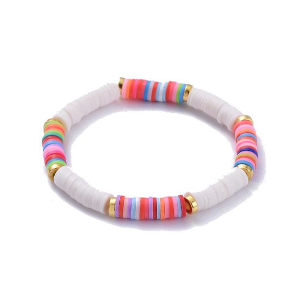 1 polymera heishi armband elastisk