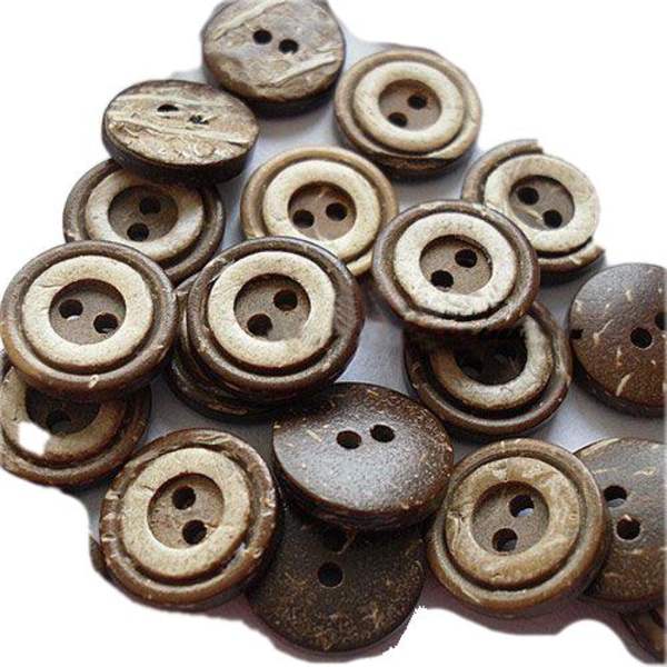 13 mm kokosnöt mörk träknappar 75 st