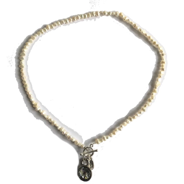 collier klassisk sötvattenspärlor halsband 43 cm