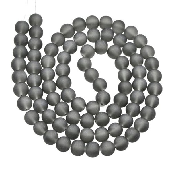 600 söta frostade grå pärlor 4 mm