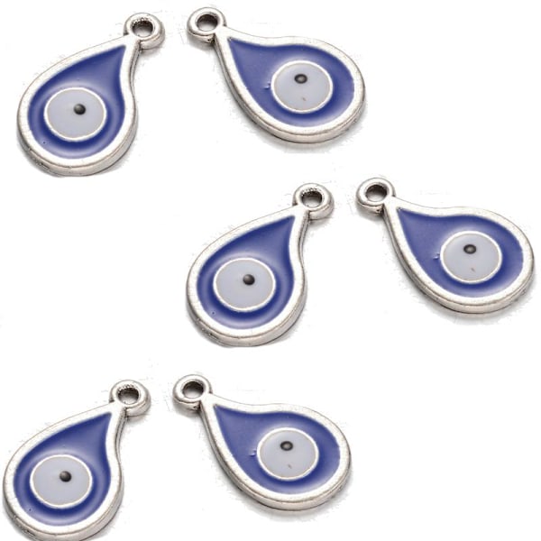 9 pack evil eye berlocker emaljerade