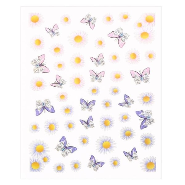 2 stora ark nagelstickers fjärilar grisar