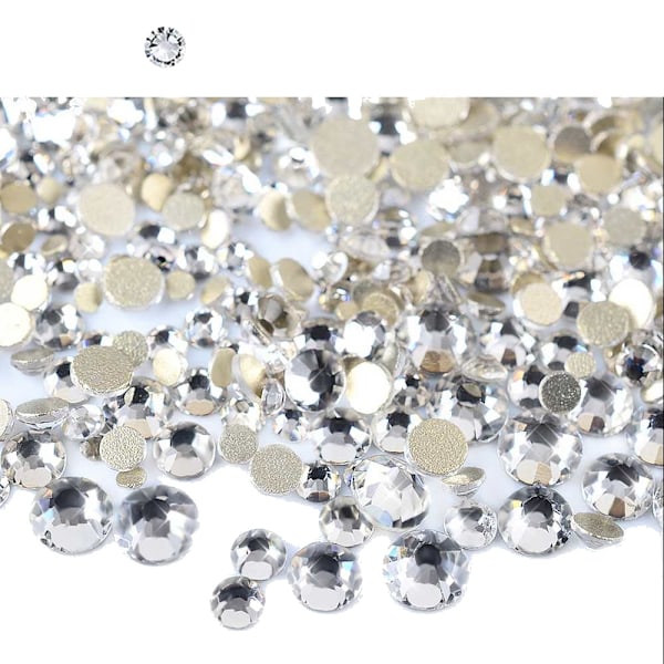 1000 glas rhinestones bling naglar 3,8 mm